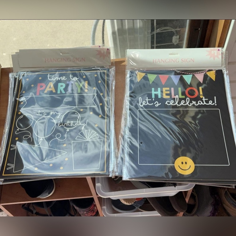 Colorful Hanging Party Signs